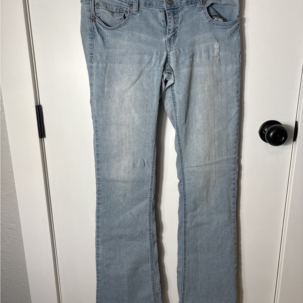 Rue21 Light Blue Boot Cut Women's Distresses western vibe Jeans